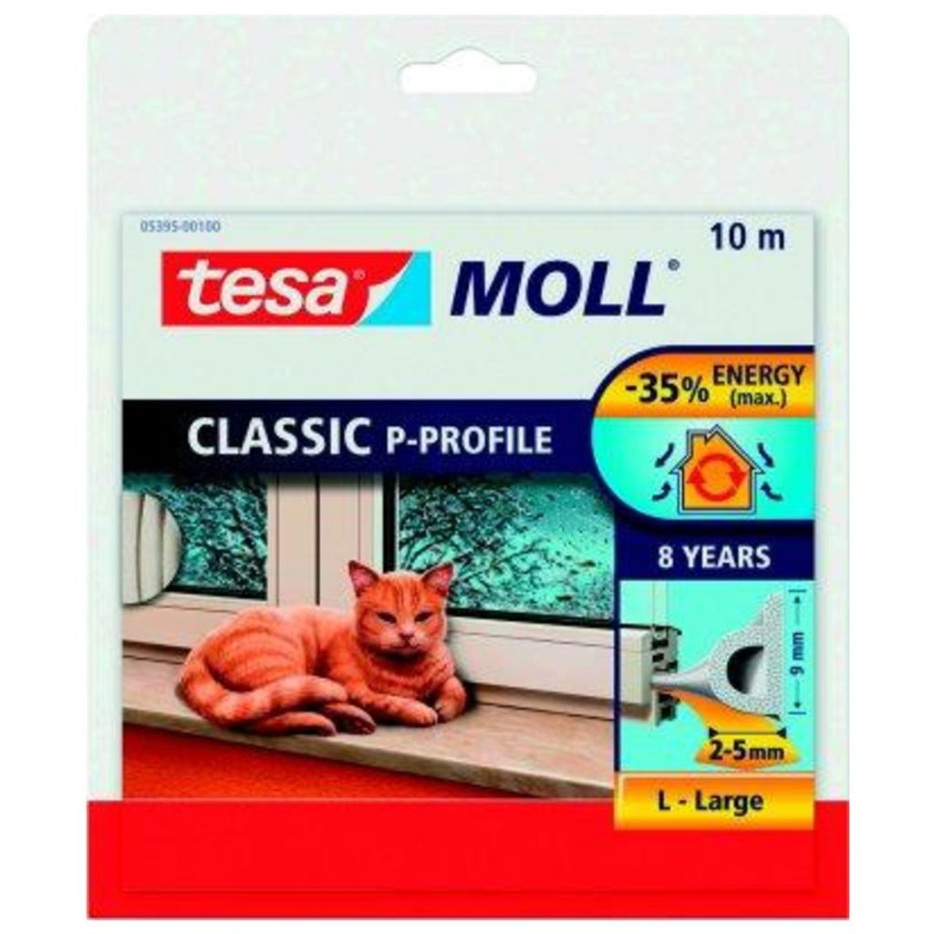 tesa Moll CLASSIC, perfil en P, junta de goma, color Imagen del producto 