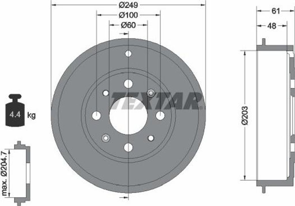 2x TEXTAR Bremstrommel 94027600 für OPEL Corsa D Schrägheck (S07) Adam (M13)