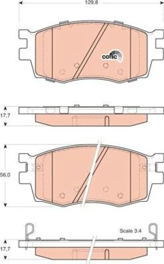 Plaquettes de frein TRW GDB3420 OE 581011GA00 pour Accent et Rio