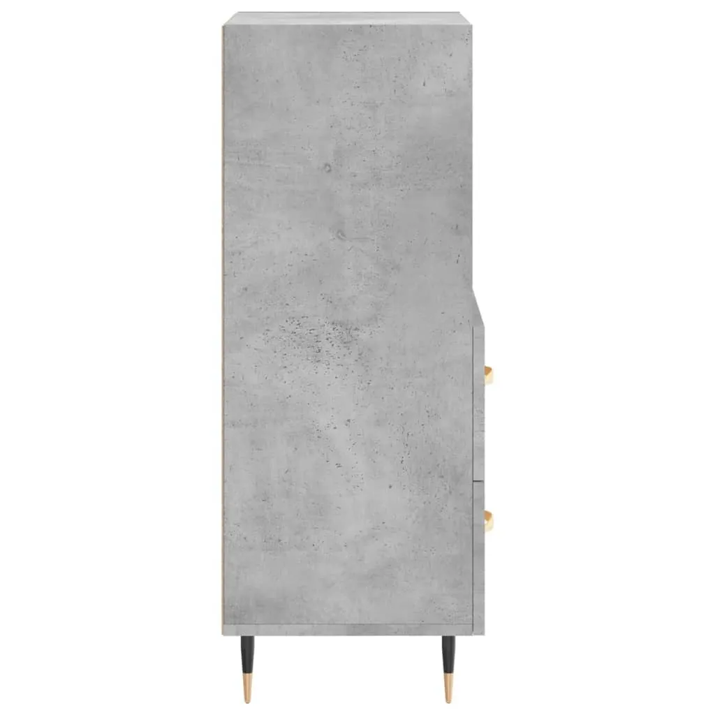 VidaXL Credenza Con Anta In Vetro Grigio Cemento – Mobile Multiuso 34,5x34x90 Cm In Legno Multistrato
