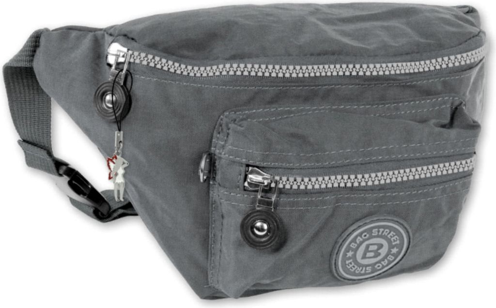 Torba Street Nylon Ladies Men Fanny Pack Belt Bag szara Zdjęcie produktu 