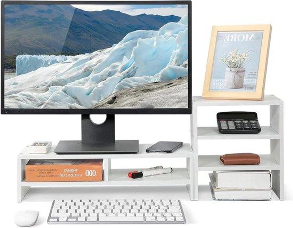 Büro-Organizer Monitorhalterung 2-stufig weiß