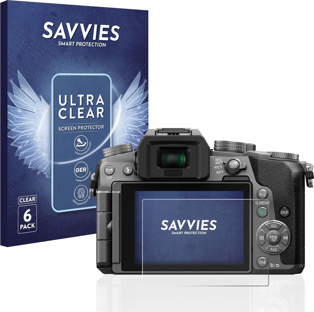 6x Für Panasonic Lumix DMC-G70 Schutzfolie Savvies Displayschutz Display Schutz Folie Klar Transparent