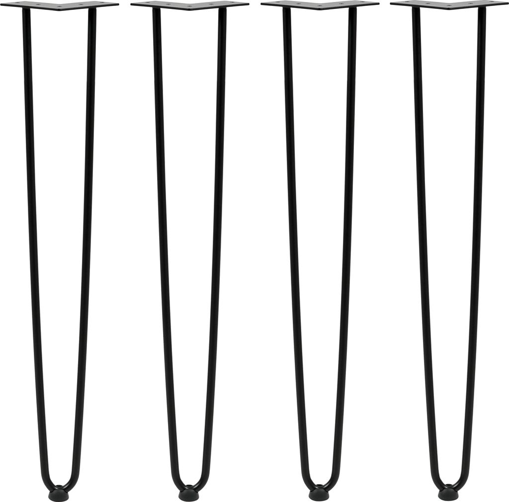 Zelsius 4er Set Hairpin Legs, 71 cm, schwarz, 2 Streben Produktbild 1