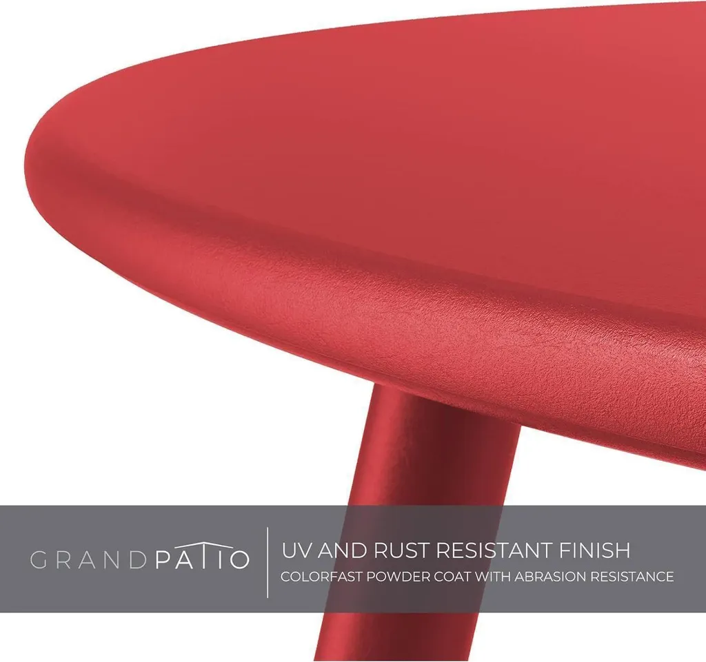 Table d'Appoint Jardin 45x45cm Stable - Petite Table Rouge Légère - 6