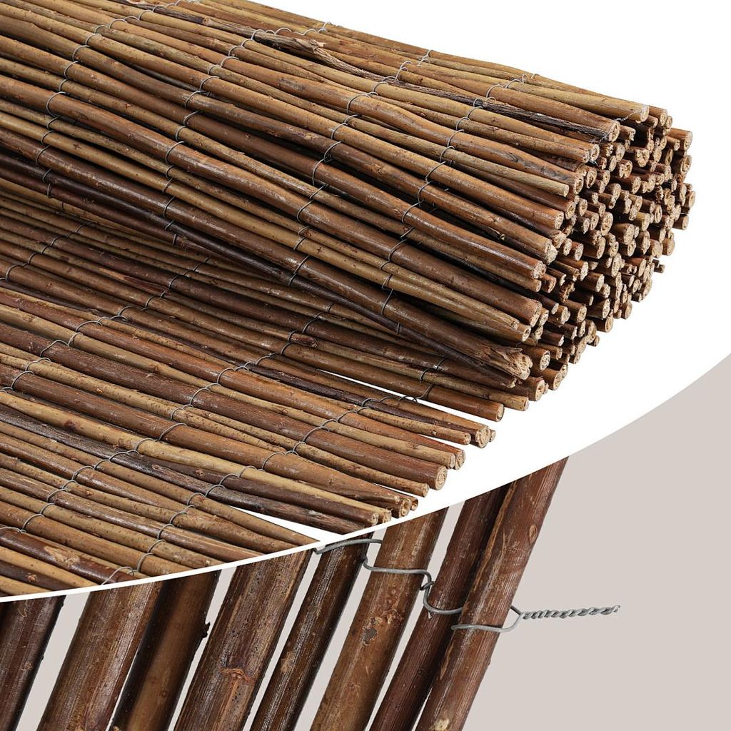 Faziango 80 x 300 cm Weidenmatte Sichtschutz Natur – Weidenzaun blickdicht für Garten, Balkon & Terrasse