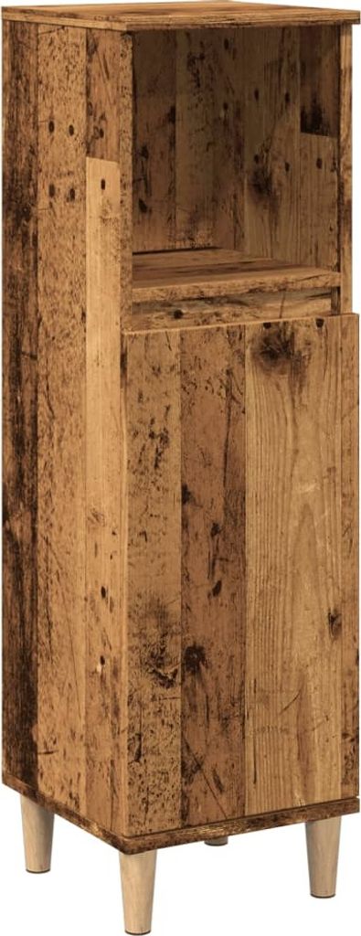 Badschrank Altholz-Optik 30x30x100 cm Holzwerkstoff
