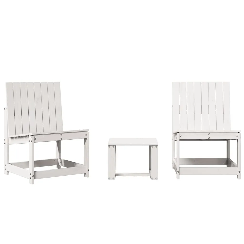 Set Lounge vidaXL Bianco Pino Massiccio - L'Eleganza del Giardino