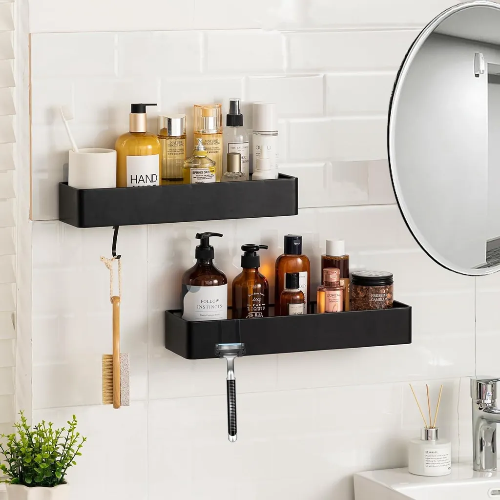 Rangement de douche grande capacité sans percer pour toute la famille
