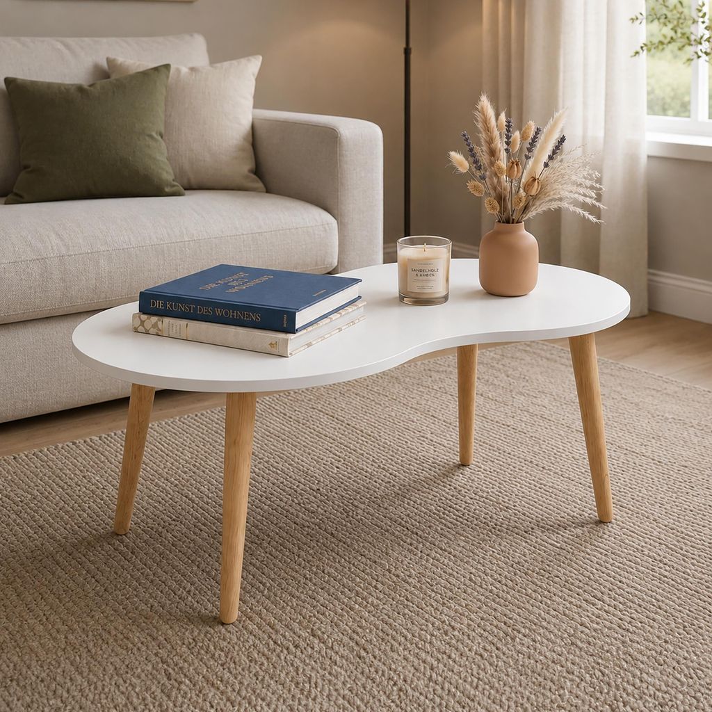 VCM Couchtisch, Beistelltisch im Retro-Design, 90 x 50 cm, Produktbild 