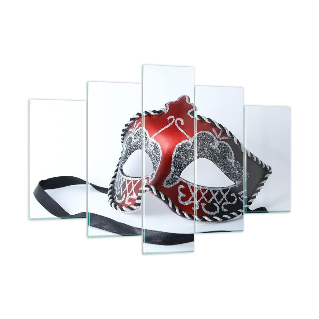 Bilder auf glas - Venedig Karneval Maske - 150x100cm - Glasbilder - Wandbilder - Kunstdruck - zum Aufhängen bereit - Wanddekoration aus Glas - Gla...
