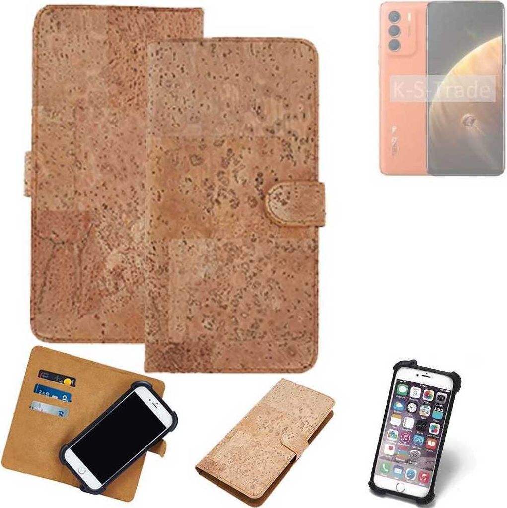 K-S-Trade Hülle kompatibel mit Infinix Zero 5g 2023 Turbo Kork Handyhülle Cover Schutzhülle TPU Case Bumper in Hellbraun, (1x)