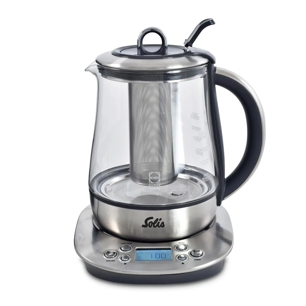 Solis Tea Kettle Digital Type 5515 Bouilloire en Inox et Verre de Qualité
