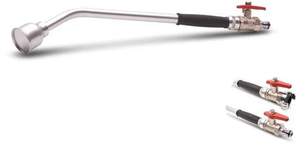 Canne d'arrosage 53 cm pour jardins, buse aluminium et robinet en laiton