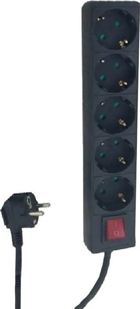 Rallonge 3m Noire pour Bureau et Salon 5 Prises Okko Kf-Gs-05K-A