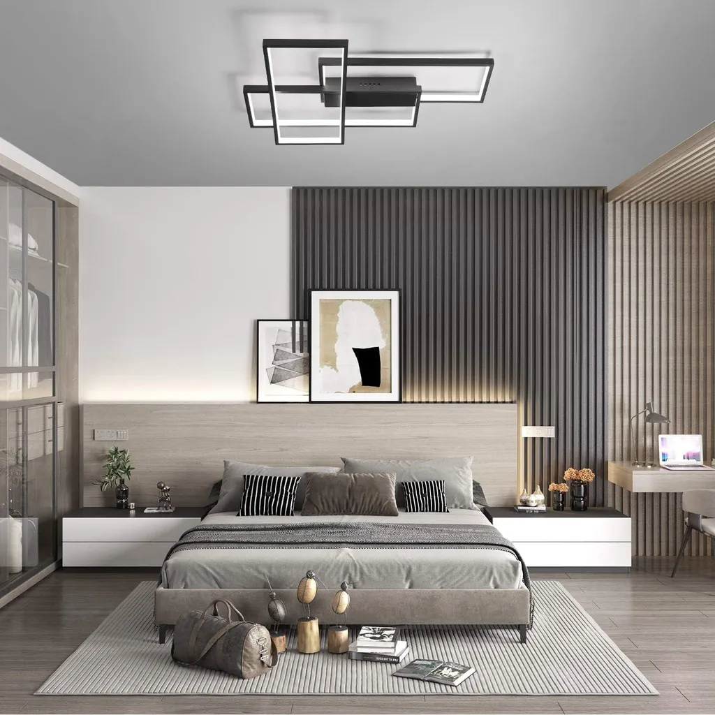 Plafonnier LED Dimmable Noir 88W : Solution Éclairage Design et Puissant - 6
