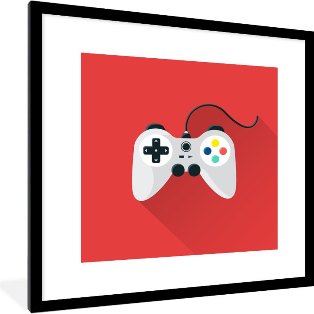 MuchoWow® Gerahmtes Poster Controller - Spiele - Rot 40x40 Produktbild 