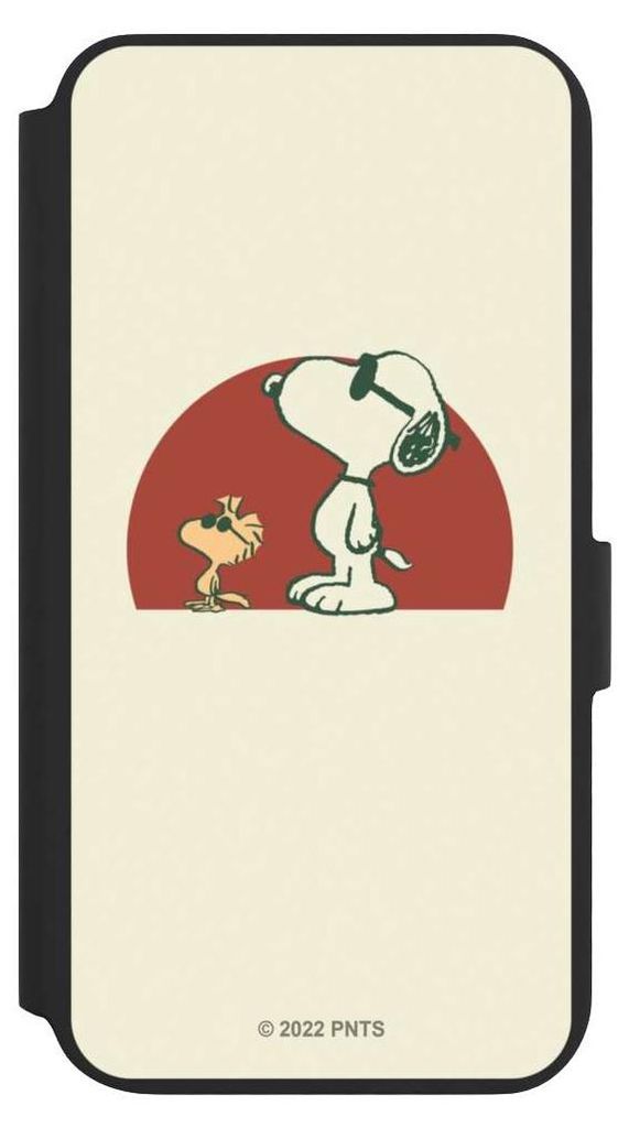 NIVOCASE Klapphülle für Samsung Galaxy S22+ Handyhülle aus Kunst Leder NIVOflip schwarz Offizielles Lizenzprodukt Snoopy Kindheit