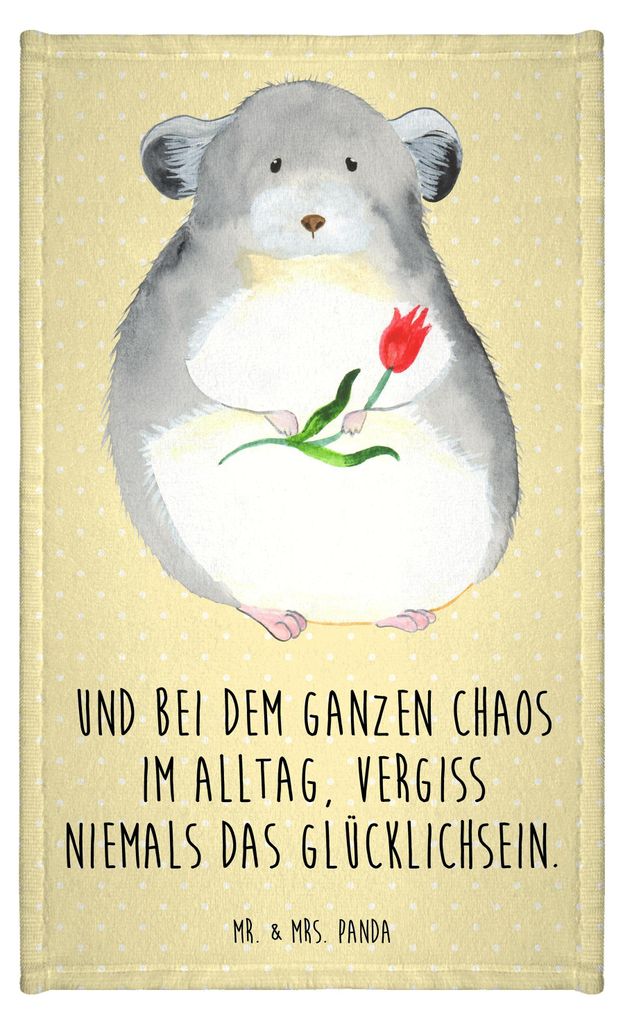 Mr. & Mrs. Panda Handtuch Chinchilla Blume - Gelb Pastell - Produktbild 