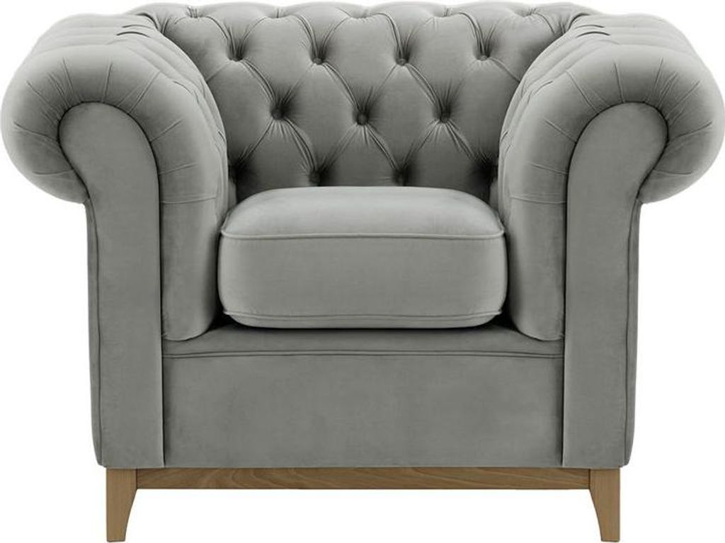 Sessel Chesterfield Wood-Velluto 15-wax black