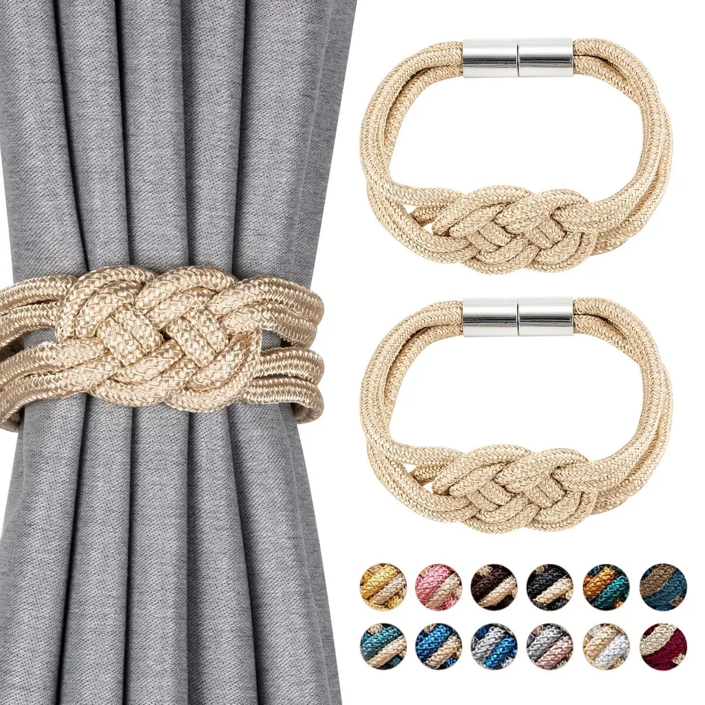 Solution attache rideaux sans perçage aimantée pour salon et bureau chic