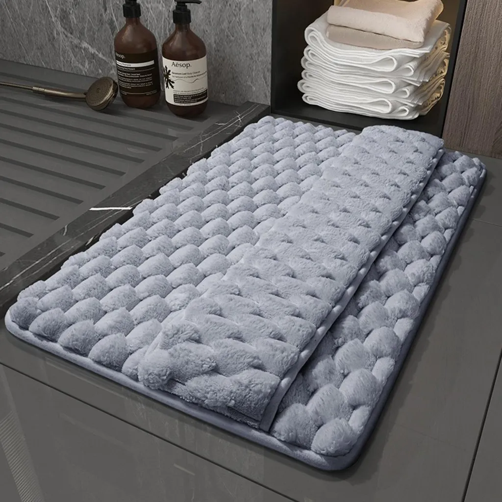 Tappetino Assorbente In Memory Foam MSV Douceur, 50x70 Cm, Grigio, Fondo Antiscivolo, Lavabile In Lavatrice, Per Bagno E Ingresso