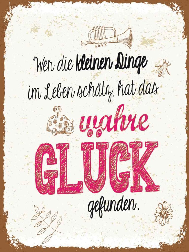 vianmo Holzschild 40x30 cm Wer kleine Dinge schätzt hat Glück Spruch Zitat