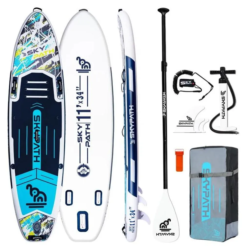 Paddle Gonflable de Balade et Surf 11 Pieds - Pack Stand Up Paddle Bleu