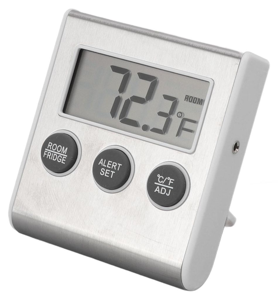 Digitales Kühlschrankthermometer Alarm-Speicher-Funktion Kleines Gefrierschrank-Thermometer mit Magnet für Labor Weiß