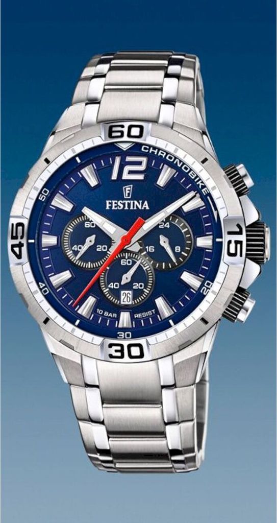 Festina F20522/3 Chronograph Uhr Herrenuhr Edelstahl Datum silber