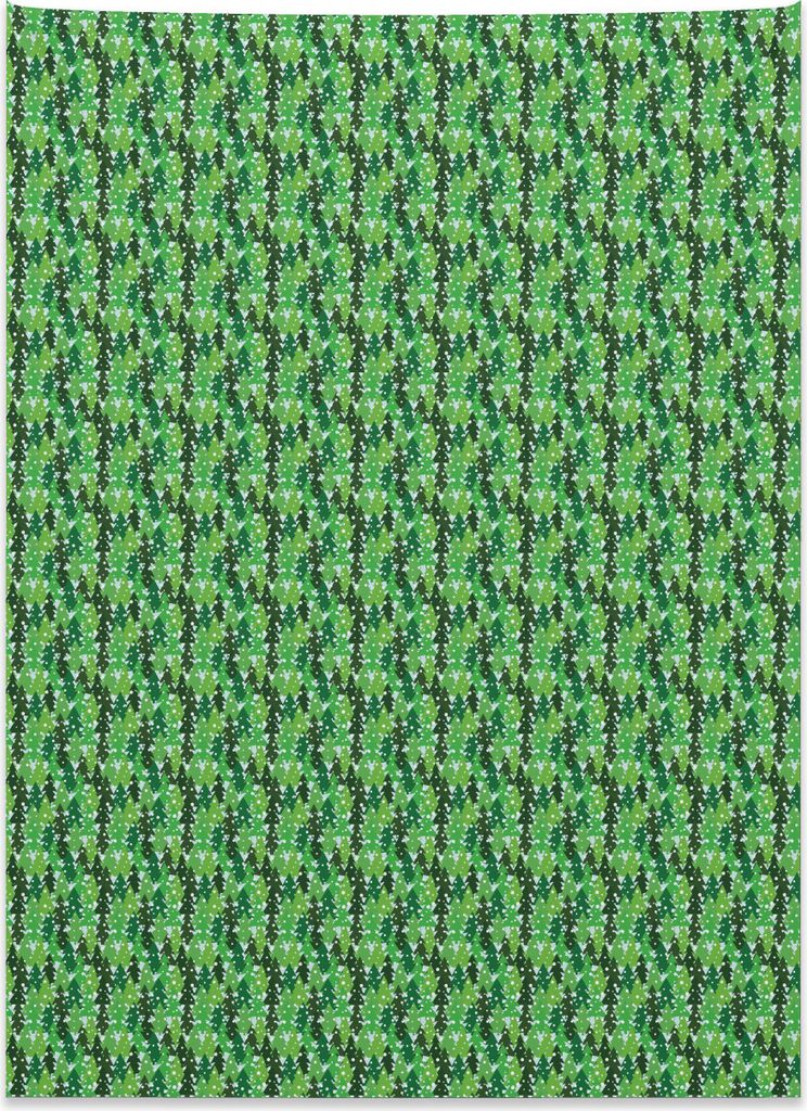 Abakuhaus Northwoods Wandteppich, Tanne Waldschnee aus Weiches Mikrofaser Stoff Kein Verblassen Klare Farben Waschbar, 110 x 150 cm, Dunkelgrün un...