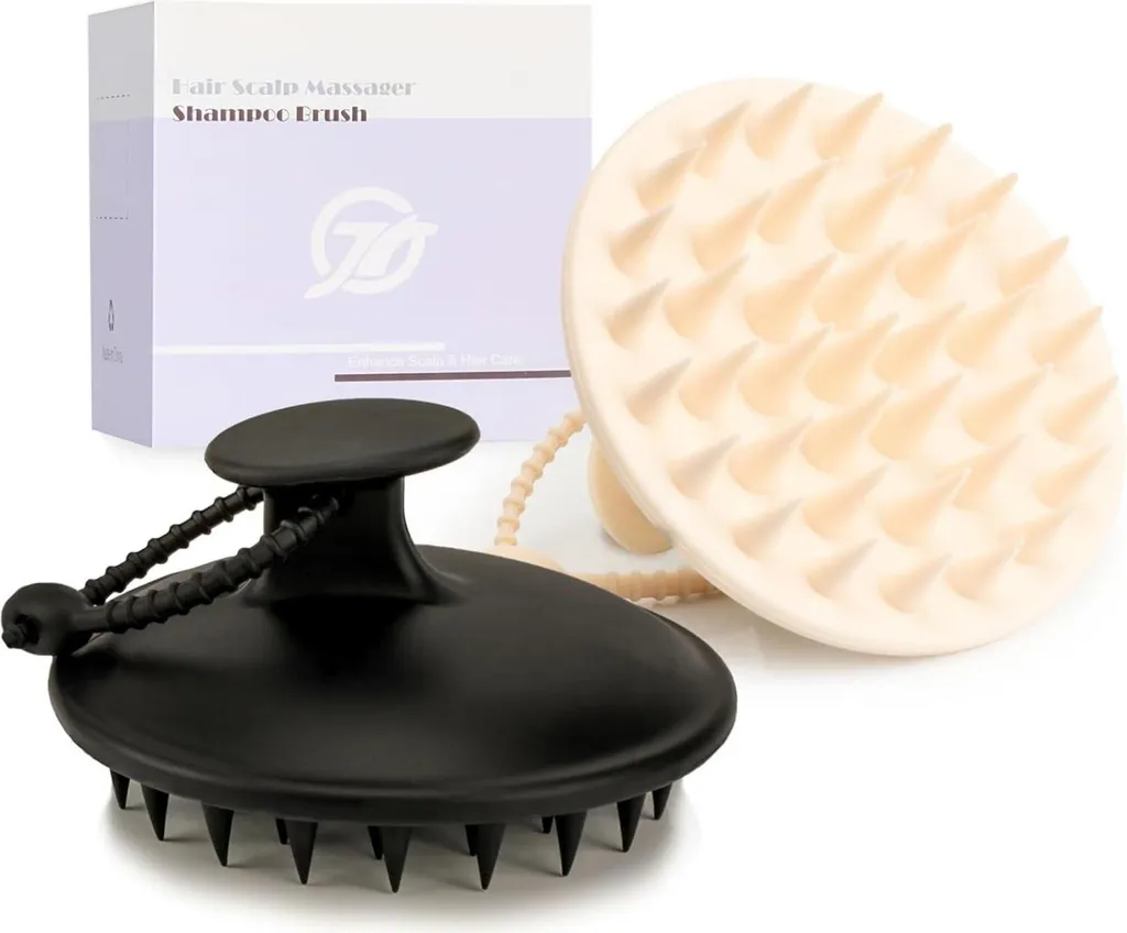 Masseur de tête manuel en silicone - Pack de 2 pour soin des cheveux