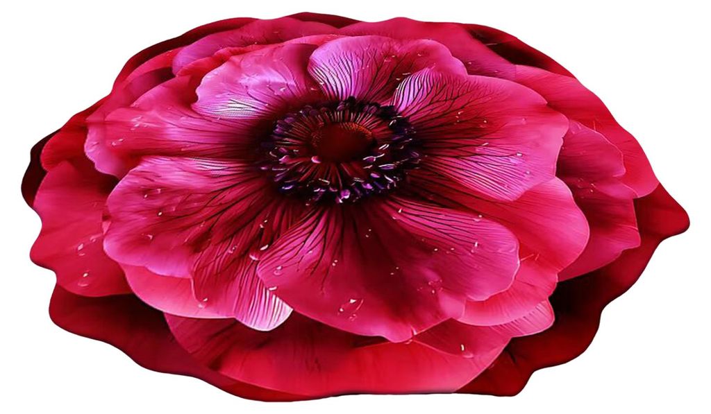 3D-Blumen-Badezimmerteppich, rutschfest, saugfähig, realistischer Blumenteppich für Eingangsbereich, Wohnzimmer, Badezimmer, Schlafzimmer
