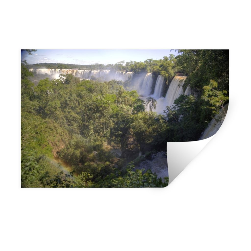 MuchoWow Wandtattoo Wandsticker Wandaufkleber Iguazu-Wasserfall der längste Wasserfall der Welt in Brasilien 120x80 cm Selbstklebend und Reposit...