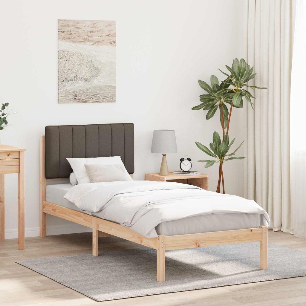Maison Exclusive - Bettgestell mit gepolstertem Kopfteil Taupe 80 x 200 cm