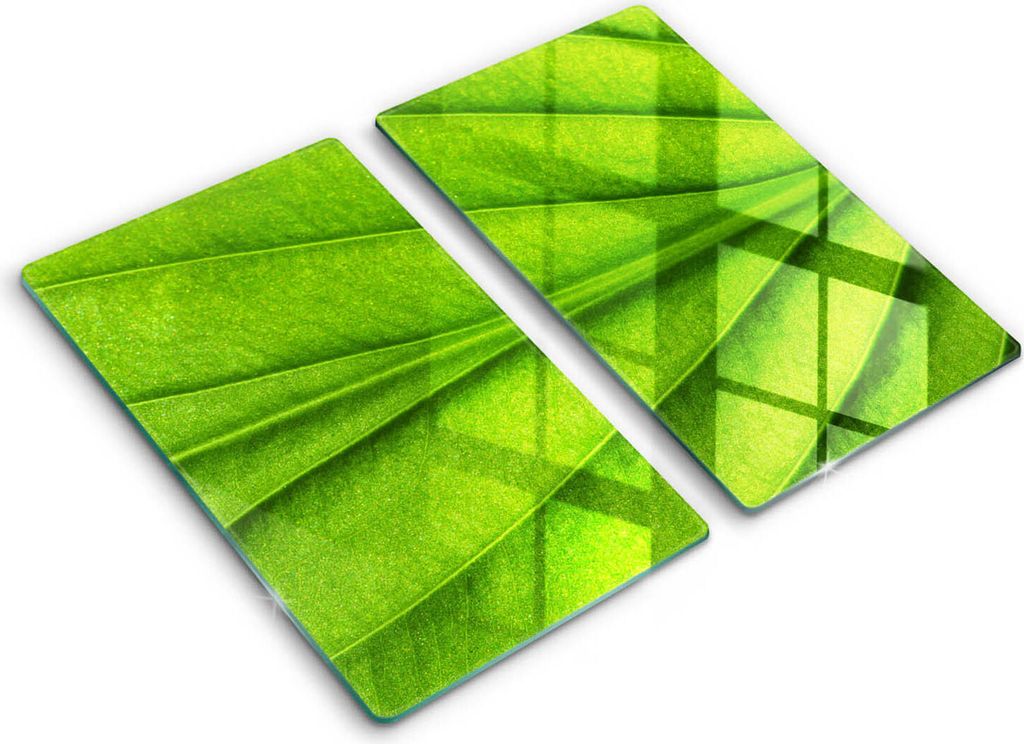 Abdeckung Glas - Küchenabdeckung - 2x30x52 cm - Abdeckplatte -Naturaderblatt