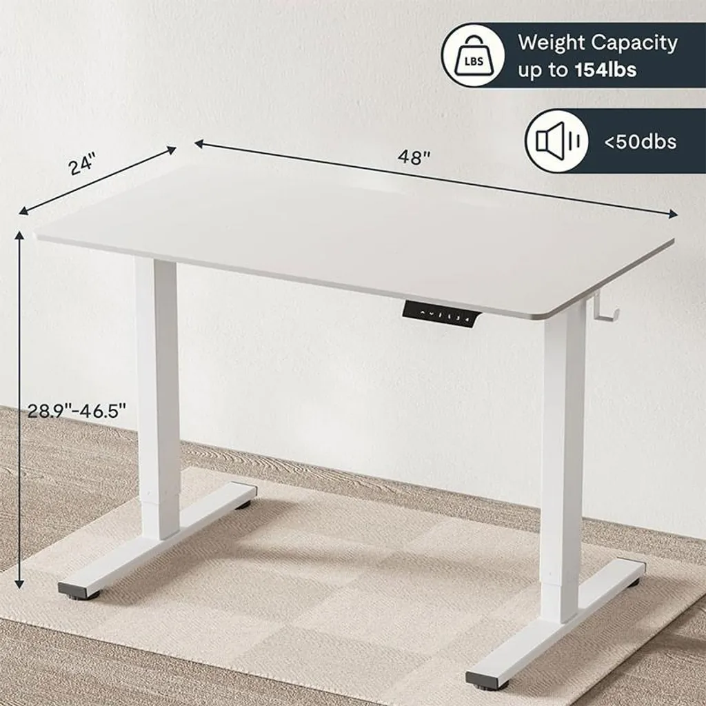 Scrivania Regolabile Bianco QE1W-4824-EUV4 | Tavolo 122x61cm Professionale - 2