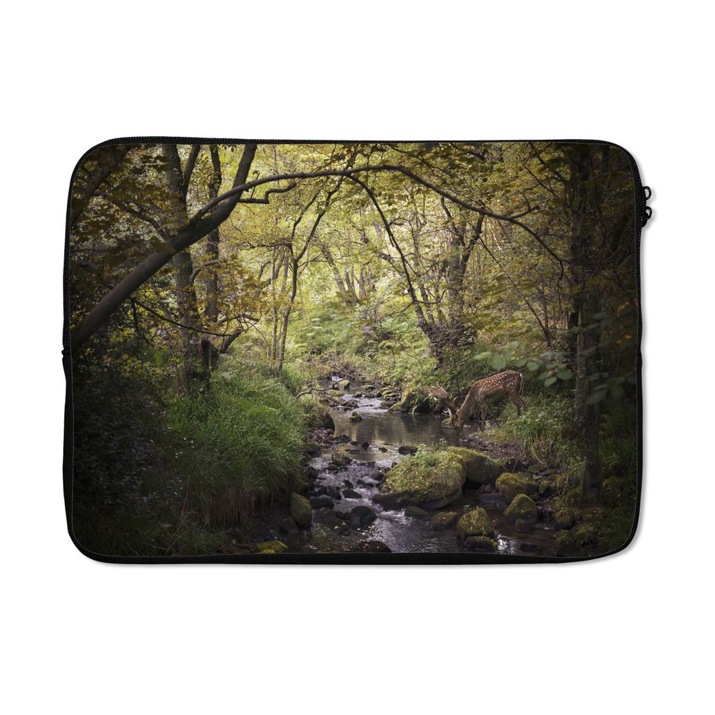 MuchoWow Laptop Hülle 14 ZollHirsch - Baum - Wald Laptoptasche - Laptoptasche - Stoßsicher - Schutzhaube