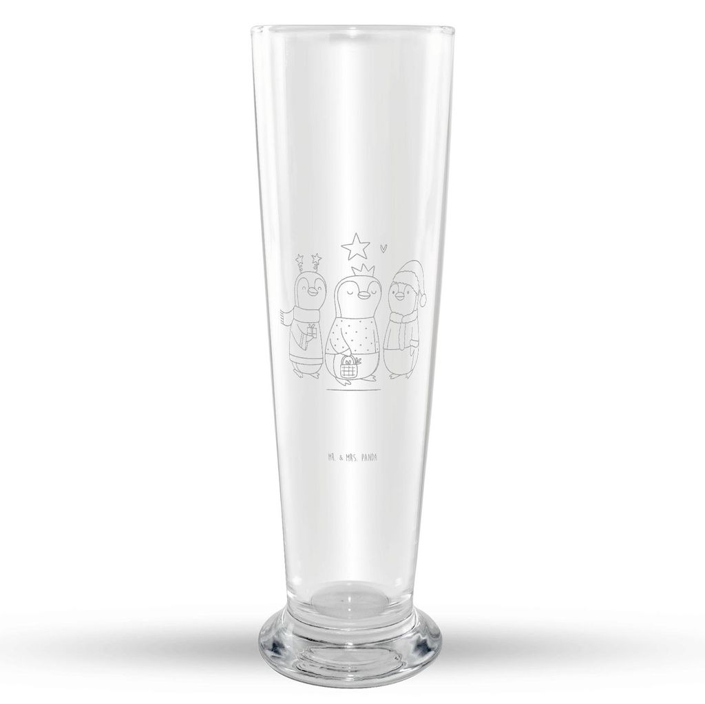 Mr. & Mrs. Panda Weizen Glas Winterzeit Heilige drei Könige - Transparent - Geschenk, Winter, Weißbierglas, Weizenbier, Weihnachtstage, Weihnacht...