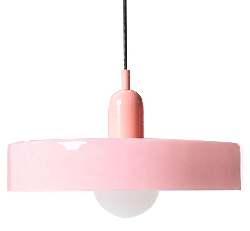 BELIANI Hängeleuchte Rosa Glasschirm 1-Flammig Farbiges Glas mit Glaskugel Langes Kabel Modern Beleuchtung für Esszimmer Schlafzimmer Wohnzimmer