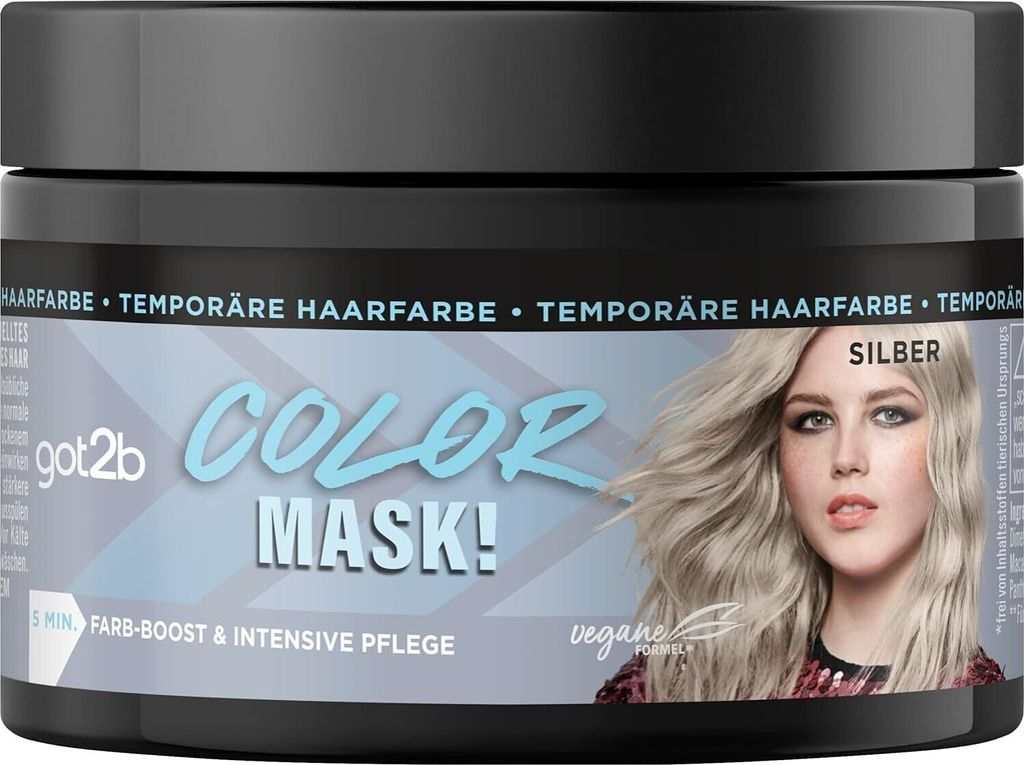 Schwarzkopf got2b Color Mask Silber Temporäre Haarfarbe 5 Minuten Farb-Boost & Intensiv Pflege 150ml