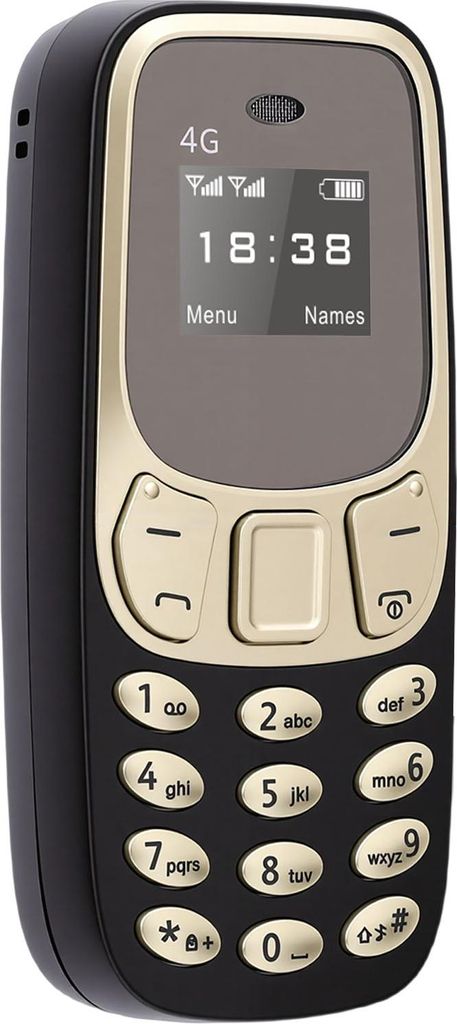 4G LTE-Mobiltelefon Kompaktes Mobiltelefon mit SOS-Taste MP3-Anruf- und SMS-Funktion Dual-SIM-Karten-Funktion Dual-Standby Schwarz-Gold