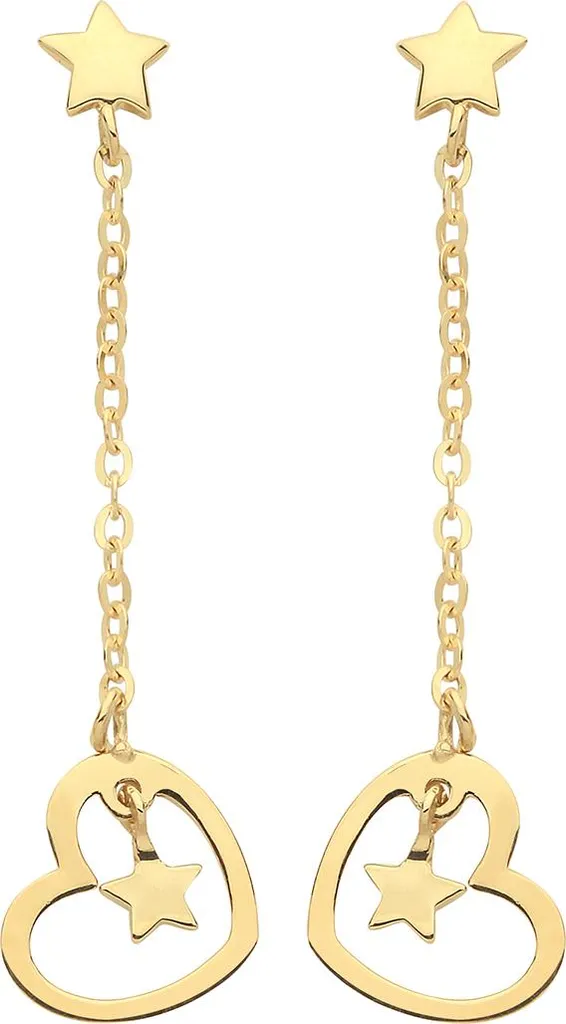 Boucles d'Oreilles Coeur Or 375/1000 - Bijou Cadeau pour Anniversaire