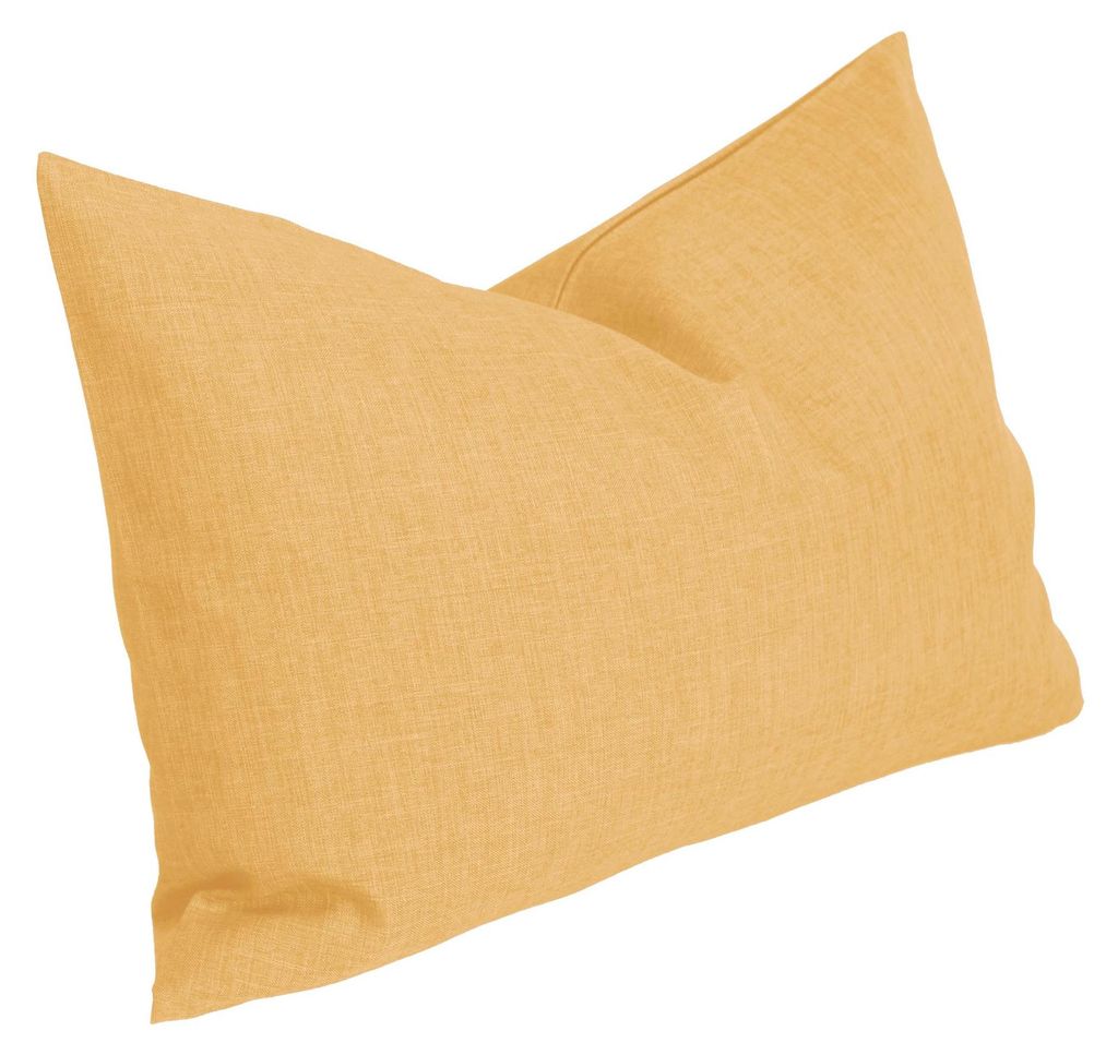 Kissenbezug 30x50 cm gelb Struktur Leinenoptik Kissenhülle Produktbild 