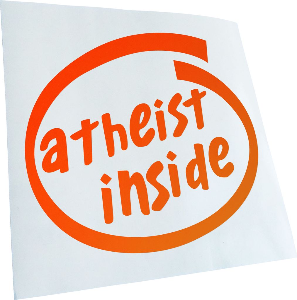 Kiwistar - Autoaufkleber - Atheist Inside Heckscheibe - Aufkleber für Auto Kfz Fahrrad, LKW, Truck Mofa