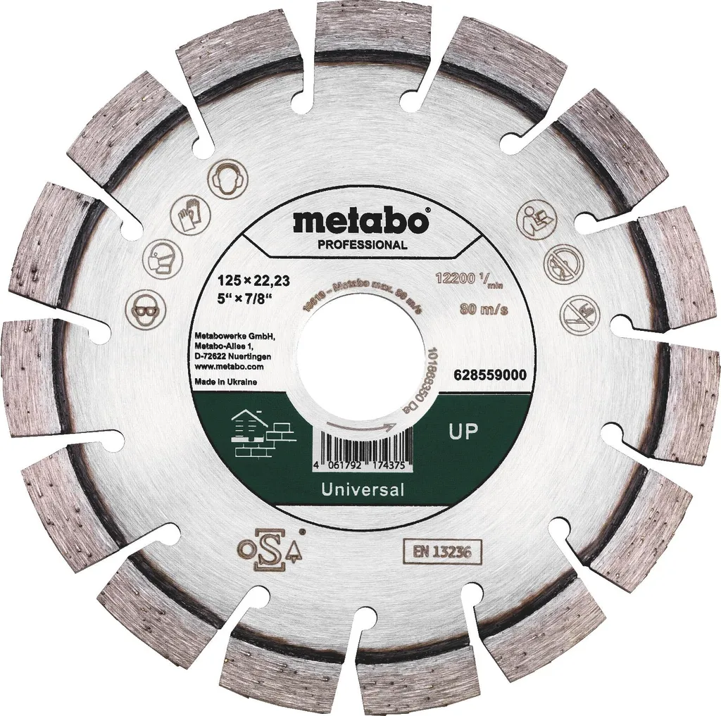 Disque à tronçonner diamanté 125 mm universel pour meuleuse d'angle UP