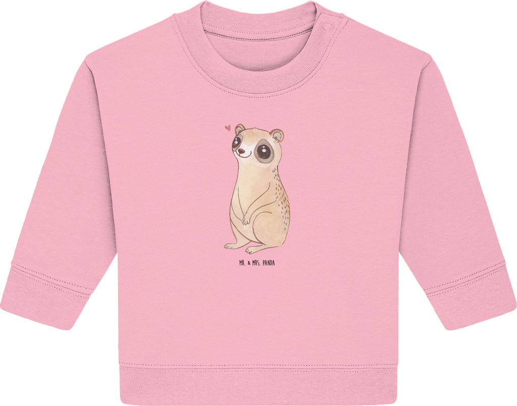 Mr. & Mrs. Panda Organic Baby Pullover Plumplori Glücklich 24. - 36. Monat - Baumwolle Pink - Geschenk, Bullover, Glück, Niedlich, Lustige Sprüche