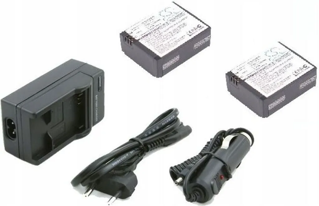 Kit Alimentazione GoPro Hero 3 3+: 2 Batterie Ricambio e Caricatore USB