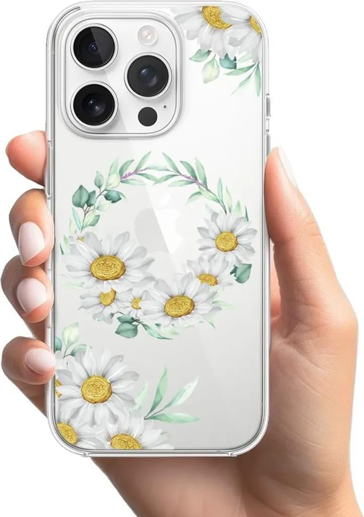 Cover Silicone iPhone 13 Pro Trasparente Margherite - Slim & Shockproof - 2