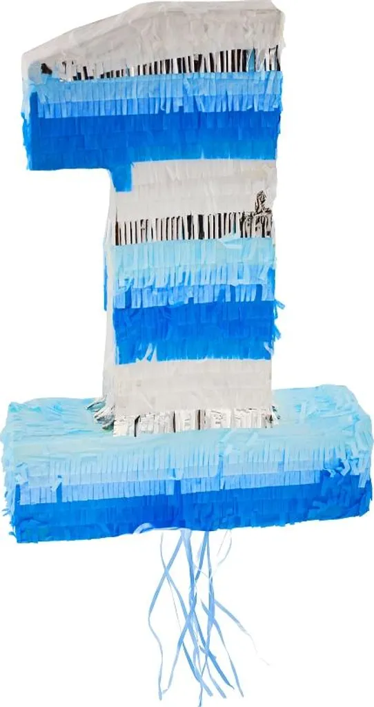 Grande Pinata Anniversaire Chiffre 1 Bleu Pastel - Jeu de Fête Garçon
